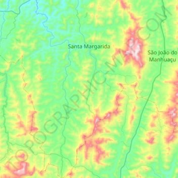 Topografische Karte Santa Margarida, Höhe, Relief