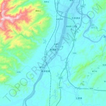 Topografische Karte 株良镇, Höhe, Relief
