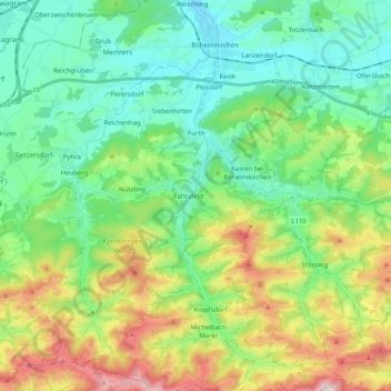 Topografische Karte Michelbach, Höhe, Relief