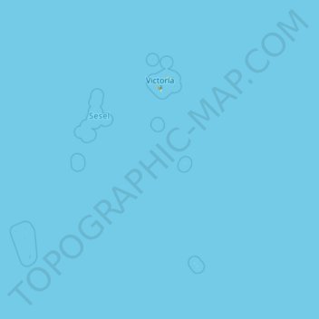 Topografische Karte Seychellen, Höhe, Relief