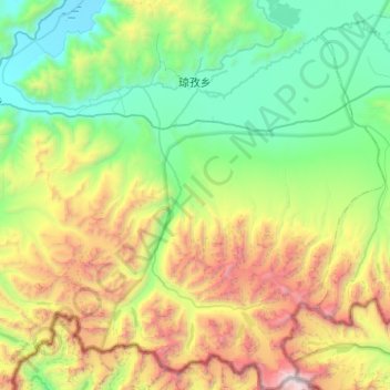 Topografische Karte Kyungzê, Höhe, Relief