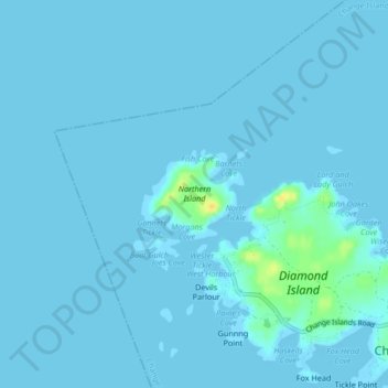 Topografische Karte Northern Island, Höhe, Relief