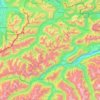 Topografische Karte Lechtal Alps, Höhe, Relief