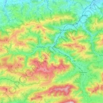Topografische Karte Randegg, Höhe, Relief