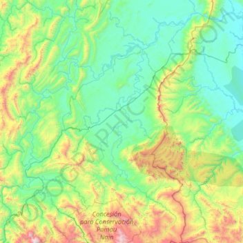 Topografische Karte Nieva, Höhe, Relief