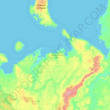 Topografische Karte Autonomer Kreis der Nenzen, Höhe, Relief