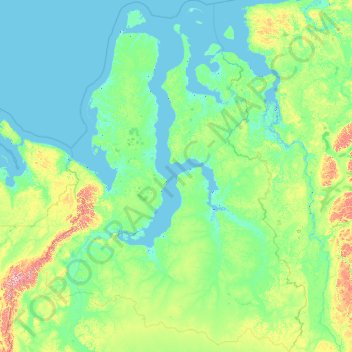 Topografische Karte Autonomer Kreis der Jamal-Nenzen, Höhe, Relief