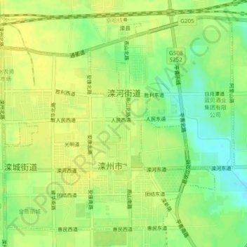 Topografische Karte Luanhe Subdistrict, Höhe, Relief