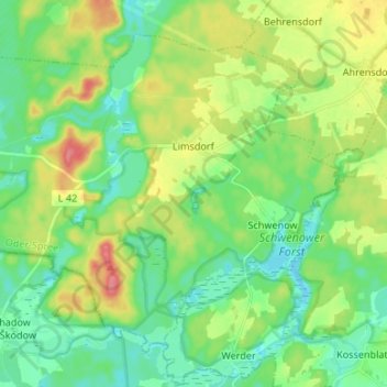 Topografische Karte Limsdorf, Höhe, Relief