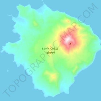 Topografische Karte Little Sitkin Island, Höhe, Relief