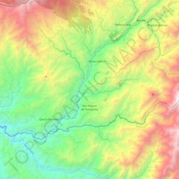 Topografische Karte Selva Alegre, Höhe, Relief