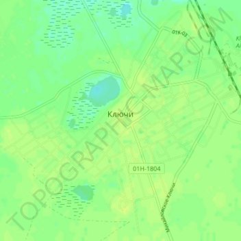 Topografische Karte Klyuchi, Höhe, Relief