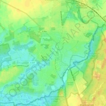 Topografische Karte 16552, Höhe, Relief