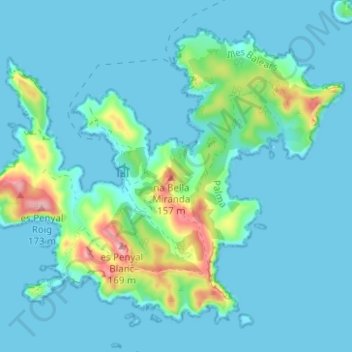 Topografische Karte Cabrera, Höhe, Relief
