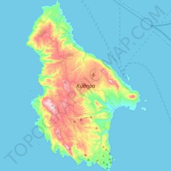 Topografische Karte Kythira, Höhe, Relief
