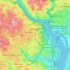 Topografische Karte Arlington County, Höhe, Relief