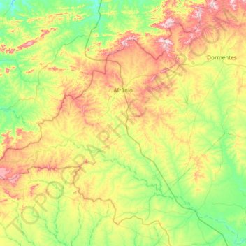 Topografische Karte Afrânio, Höhe, Relief