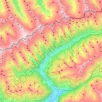 Topografische Karte Valle Aurina, Höhe, Relief