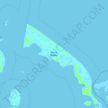 Topografische Karte Isla de Zapara, Höhe, Relief