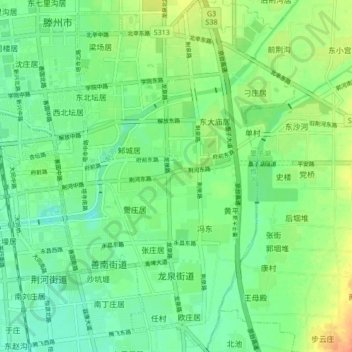 Topografische Karte 龙泉街道, Höhe, Relief
