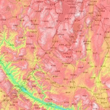 Topografische Karte Yuxi, Höhe, Relief