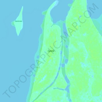 Topografische Karte Сухой, Höhe, Relief