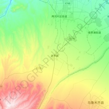 Topografische Karte 永丰镇, Höhe, Relief