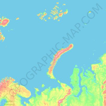 Topografische Karte Приморский район, Höhe, Relief