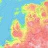 Topografische Karte Baltische Staaten, Höhe, Relief
