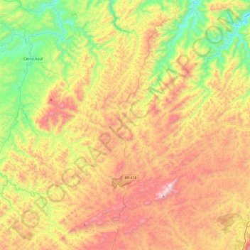 Topografische Karte Tunas do Paraná, Höhe, Relief