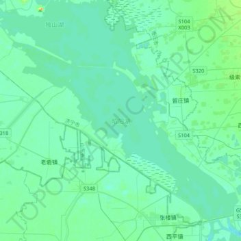 Topografische Karte 昭阳湖, Höhe, Relief