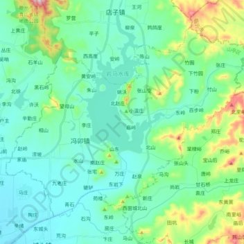 Topografische Karte 冯卯镇, Höhe, Relief