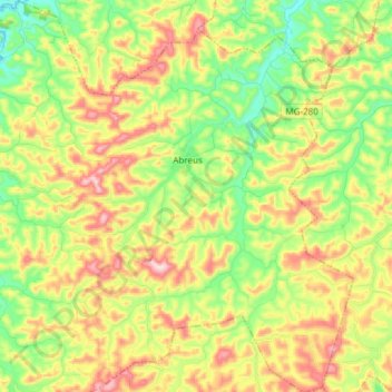 Topografische Karte Abreus, Höhe, Relief