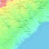 Topografische Karte Süd-Carolina, Höhe, Relief