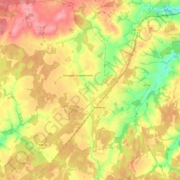 Topografische Karte Бавленское сельское поселение, Höhe, Relief