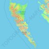Topografische Karte Haida Gwaii, Höhe, Relief