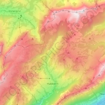 Topografische Karte Habkern, Höhe, Relief