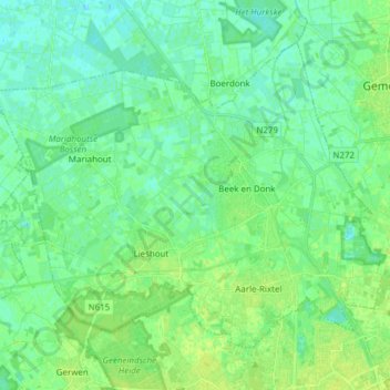 Topografische Karte Laarbeek, Höhe, Relief