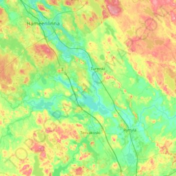 Topografische Karte Janakkala, Höhe, Relief