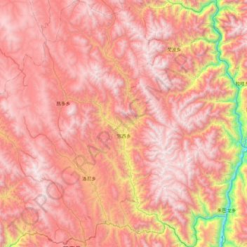 Topografische Karte 宗西乡, Höhe, Relief