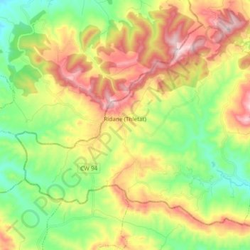 Topografische Karte Ridane, Höhe, Relief