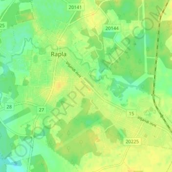 Topografische Karte Rapla linn, Höhe, Relief