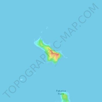 Topografische Karte Pakatoa Island, Höhe, Relief