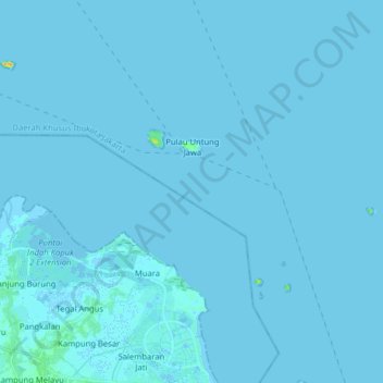 Topografische Karte Pulau Untung Jawa, Höhe, Relief