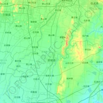 Topografische Karte 郯城县, Höhe, Relief