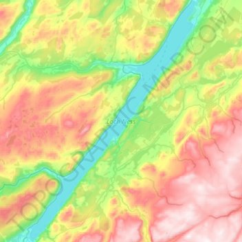 Topografische Karte Loch Ness, Höhe, Relief