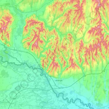 Topografische Karte Komitat Zala, Höhe, Relief