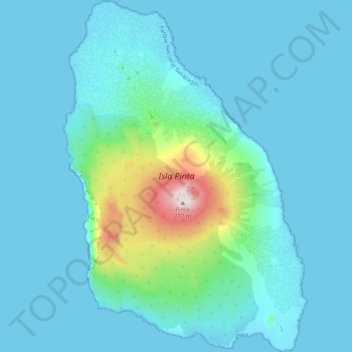Topografische Karte Isla Pinta, Höhe, Relief