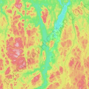 Topografische Karte Lac des Commissaires, Höhe, Relief