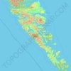 Topografische Karte Moresby Island, Höhe, Relief